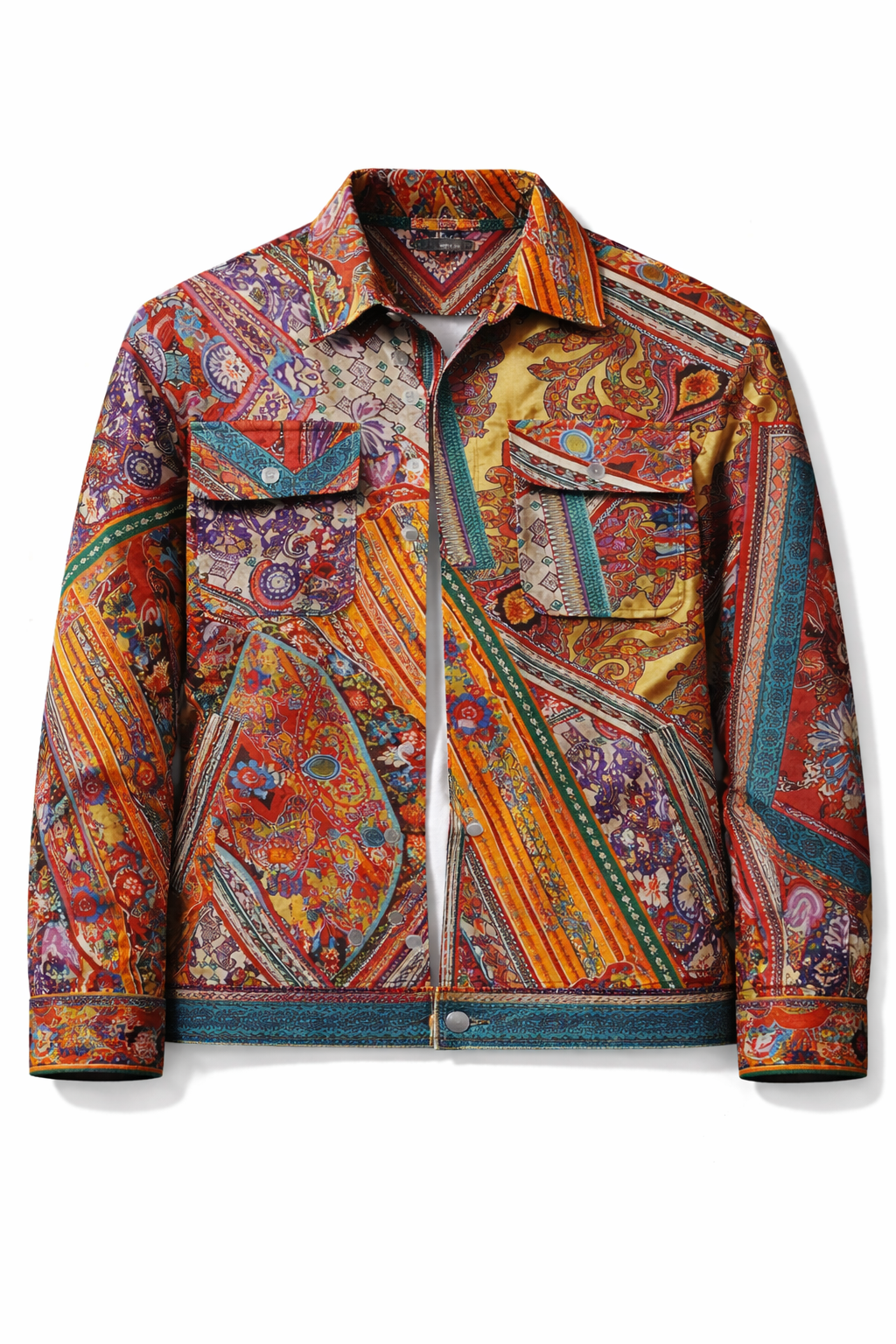 Royal Boho Patch Denim Jacket