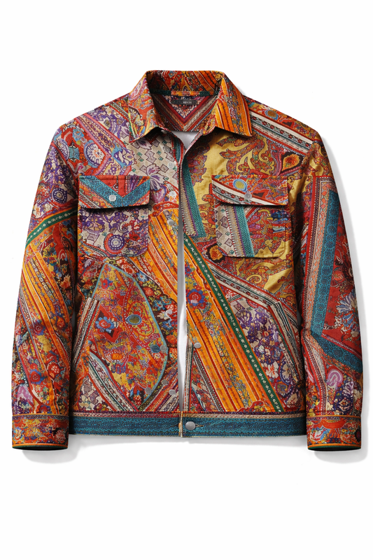 Royal Boho Patch Denim Jacket