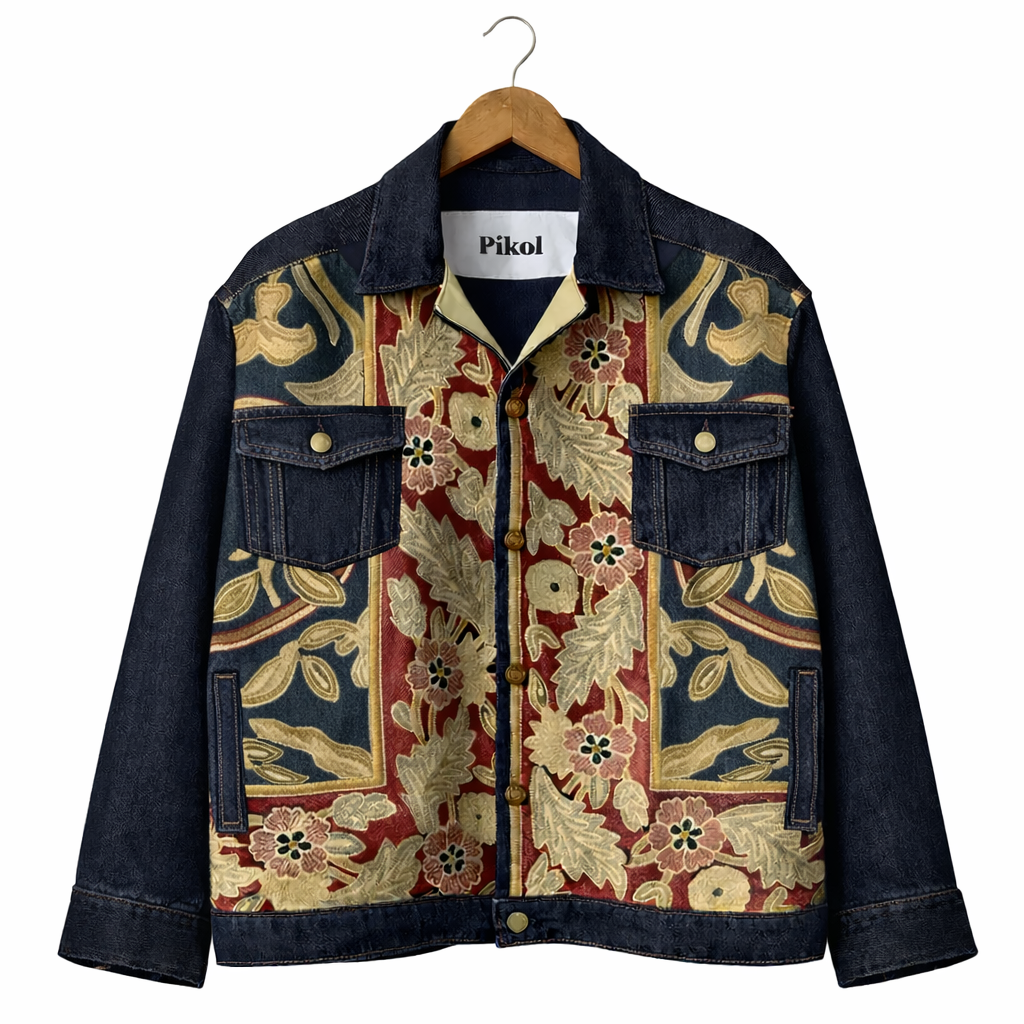 Vintage Floral Patch Denim Jacket