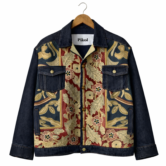 Vintage Floral Patch Denim Jacket