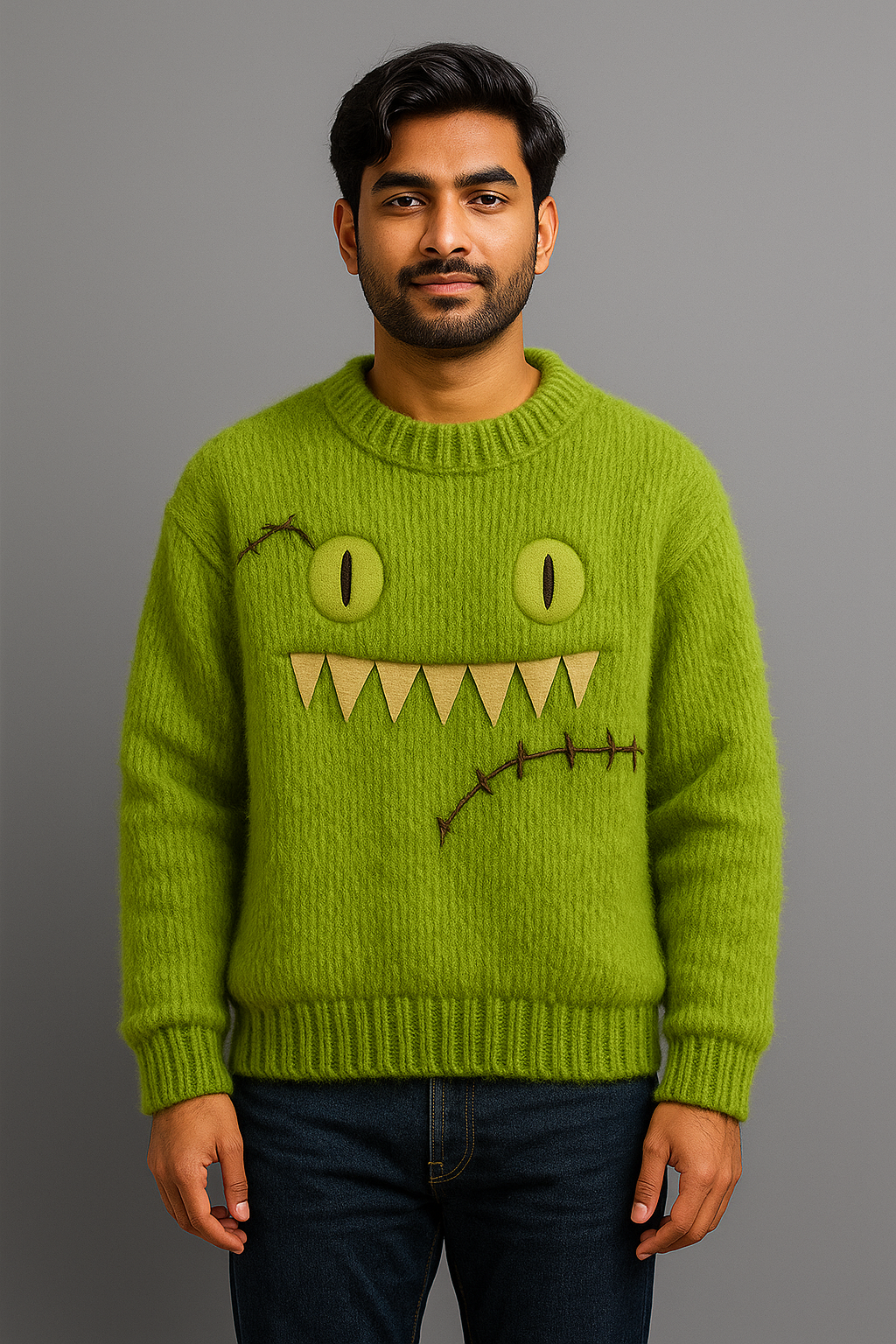 Green Monster Fuzzy Sweater