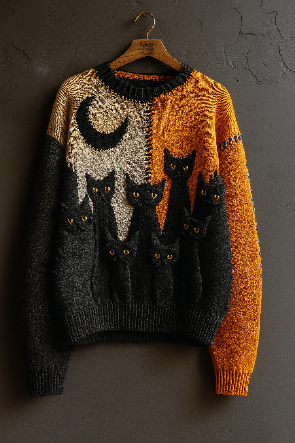 Midnight Cats Premium Knit Sweater