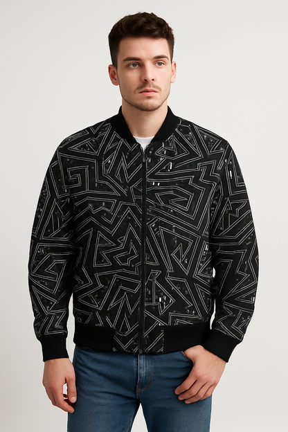 Monochrome Maze Tech Jacket