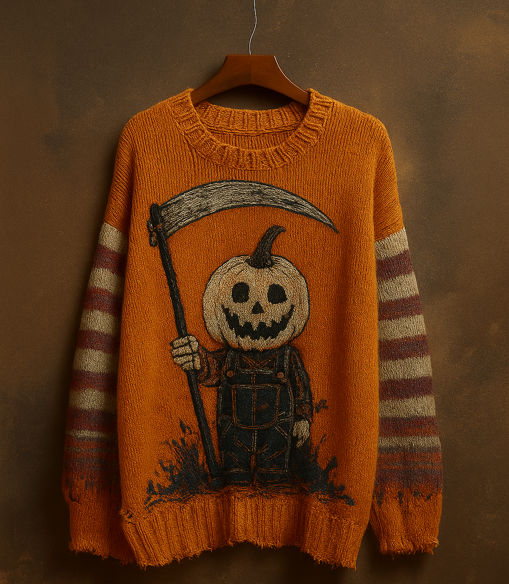 Pumpkin Reaper Knit Sweater