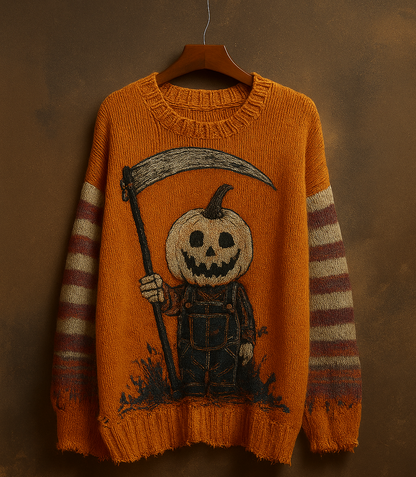 Pumpkin Reaper Knit Sweater